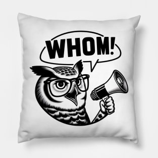 Funny Who Whom Owl Grammar Gift for Teachers Pillow