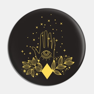 Gold Celestial Magic Hands Pin