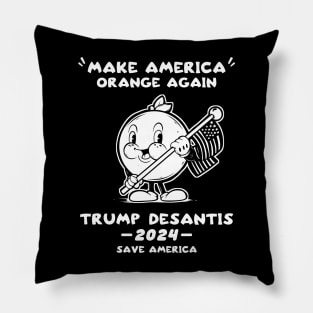 Make America Orange Trump DeSantis 2024 Trump Save America Pillow