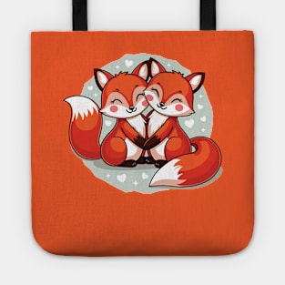 Foxes Romantic Couple Tote