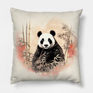 Panda bear with bamboo Pillow