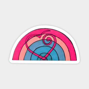 Rainbow loveheart pink and blue Magnet