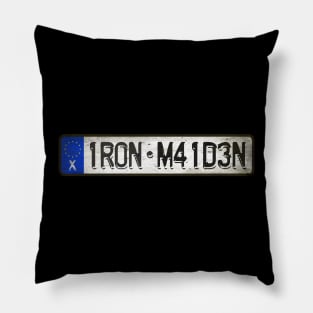 1R0N - M41D3N Car license plates Pillow