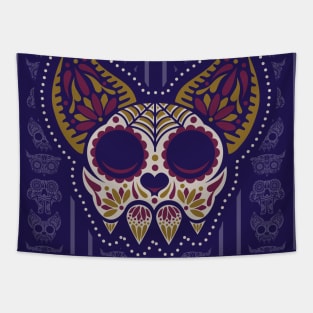 Bat Sugar Skull Wallpaper Tapestry