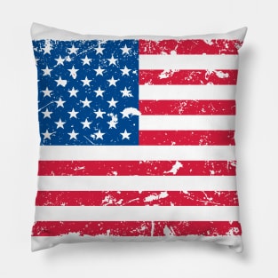 Grunge American flag Pillow