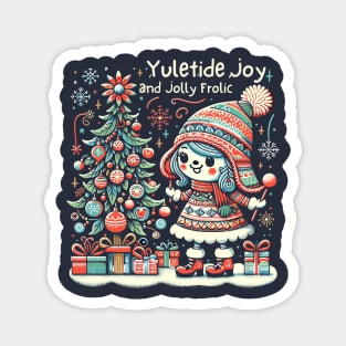 Yuletide Joy and Jolly Frolic Magnet