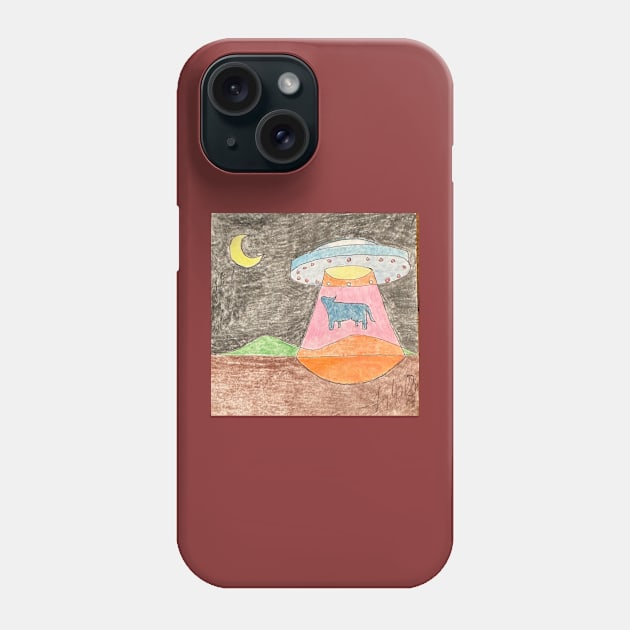 Cow that hyper jumped over the moon Phone Case by Random77