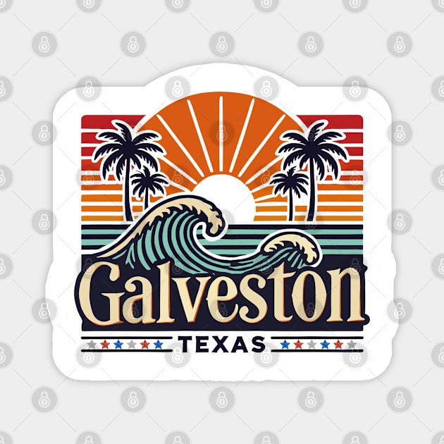 Galveston Beach Texas Magnet by JessArty