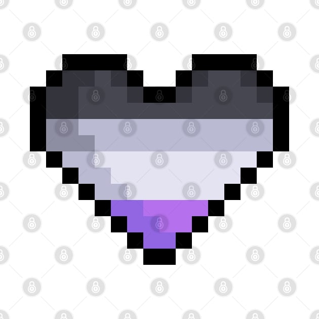 Pixel Asexual Flag Heart by rafagars