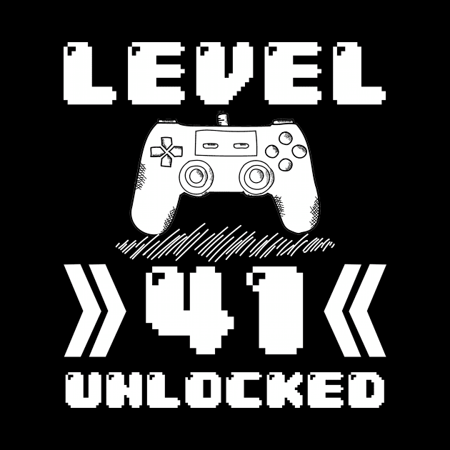 Level 41 Unlocked 41th Birthday 41 Year Old Gamer by CardRingDesign