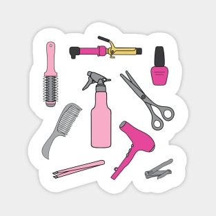 Beauty Salon, Cosmetology Items Mix Magnet