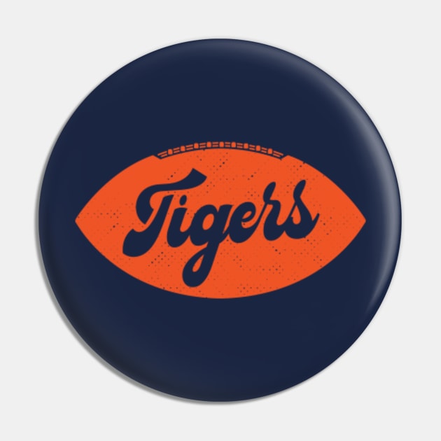 Retro Tigers Football Pin by SLAG_Creative