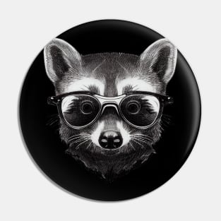 Raccoon with glasses Pin