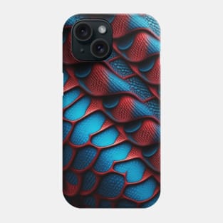 Snake pattern, with pattern, SciFi, scale pattern, red, blue Phone Case