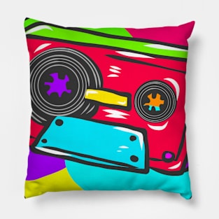 Neon Hippy 80s 90s Costume Retro Vintage Pillow