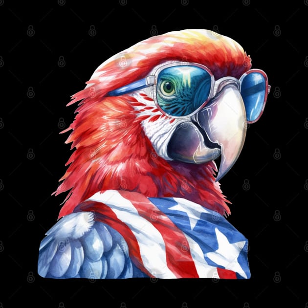 American Patriotic Parrot | 4th of July | Independence Day | Memorial Day by Vanglorious Joy