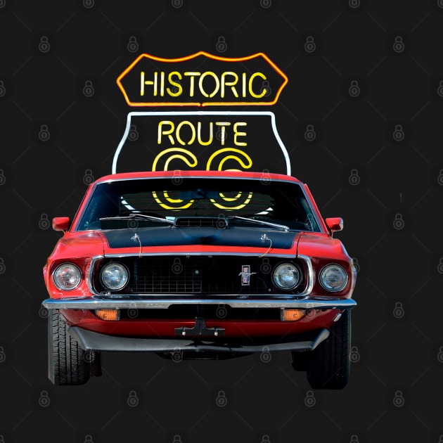 1969 Mustang Mach 1 in our route 66 series on back by Permages LLC