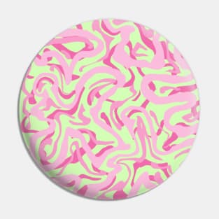 Pink and Green Groovy Marble Pin