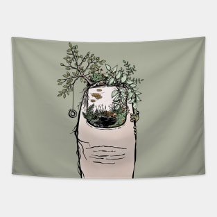 Green Thumb Surreal Garden Art for Plant and Nature Lovers Tapestry