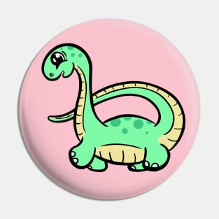 Cute Green diplodocus dinosaur cartoon character Pin