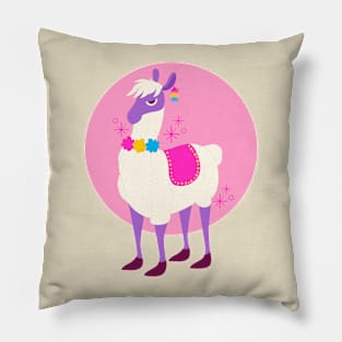 Hand Drawn Llama Cartoon Pillow