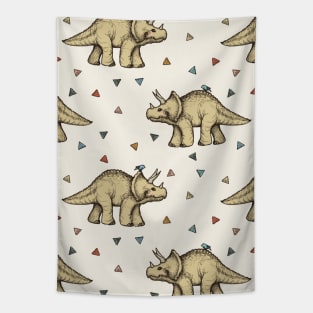 Triceratops & Triangles Tapestry