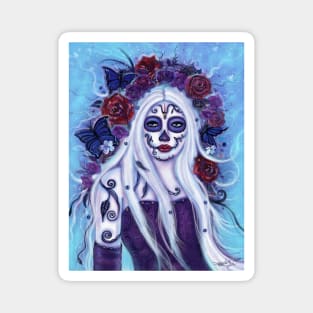 Leandra day of the dead by Renee Lavoie Magnet