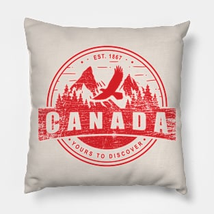 Canada Mountains Yours to Discover Outdoor Lovers Canadian Nature Love - red Pillow