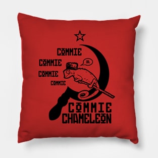 commie chameleon Pillow