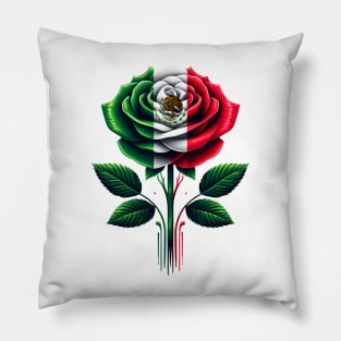 Mexico Flag Rose Mexican Independence Day Women Girls Kids Pillow