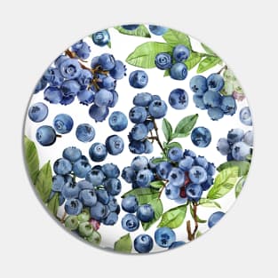 Watercolor blueberry Pin