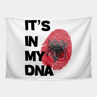 It's in my DNA Flag of Albania in fingerprint... Tapestry