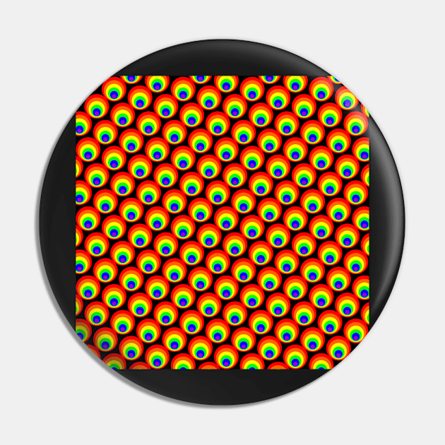 Rainbow Circles Pattern Pin by williamcuccio