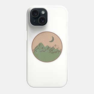 Boho Circle Shape Warm toned landscape Mounted Print Phone Case