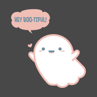 Cute Ghost says Hey Bootiful T-Shirt