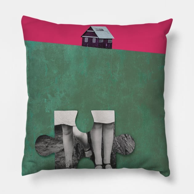 Puzzle sweet home Pillow by mintchocollage