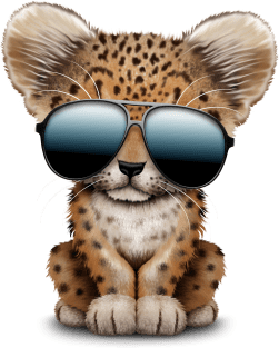 Cute Baby Leopard Wearing Sunglasses Magnet