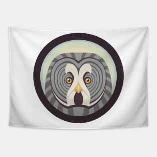 Great Gray Owl Logo Tapestry