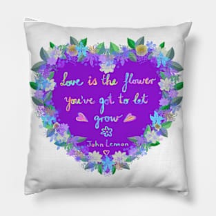 Love is the flower - purple Pillow