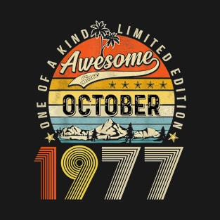 Awesome Since October 1977 Vintage 46th Birthday T-Shirt