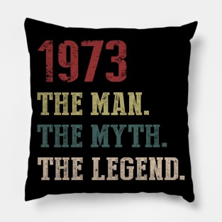 Vintage 1973 The Man The Myth The Legend Gift 47th Birthday Pillow