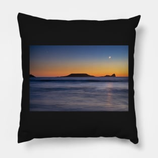 The moon at Worms Head Pillow