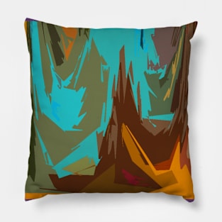 Abstract Mountain Trees Landscape Pillow