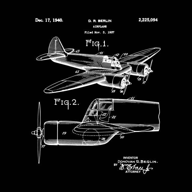 Vintage Airplane WWII Blueprint Patent Aviation History Airplane World War II by Yesteeyear