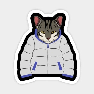 cool cat with a jacket Magnet