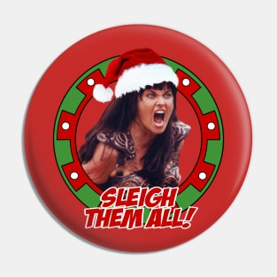 Xena Sleigh Them All Chakram Pin