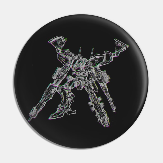 Armored Core White Glint Pin by mooglemarket