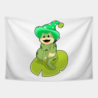 Frog as Wizard with Magic wand Tapestry