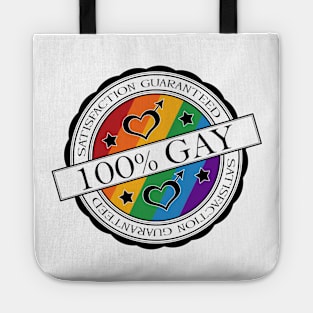 100% Satisfaction Guaranteed Gay Pride Rainbow Stamp of Approval Tote