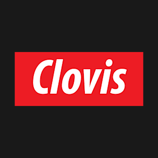 ​ 'Clovis' USA white text on a red background T-Shirt